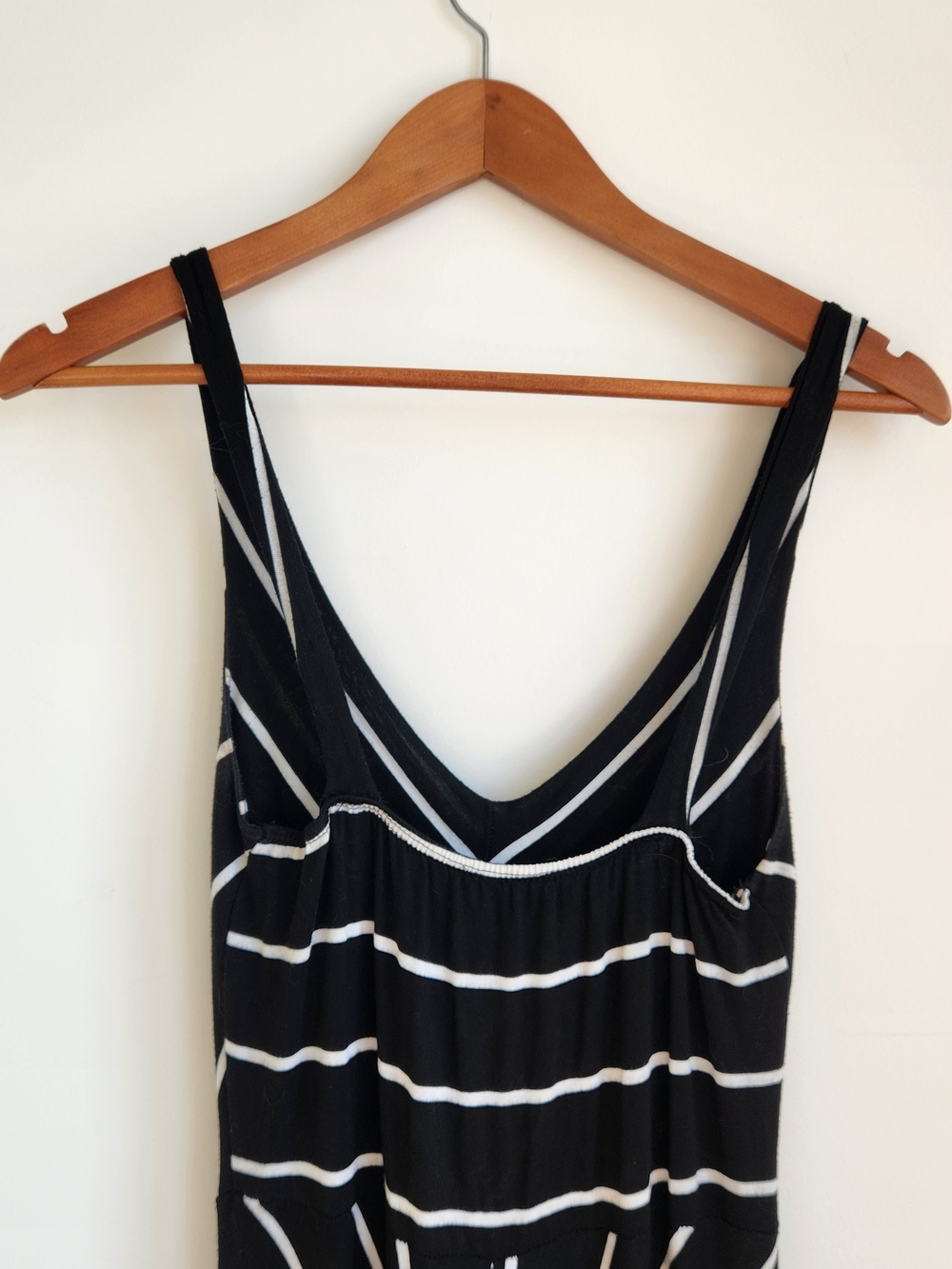 Loila Black and White Striped V-Neck Maxi Dress, M - Picture 6 of 7